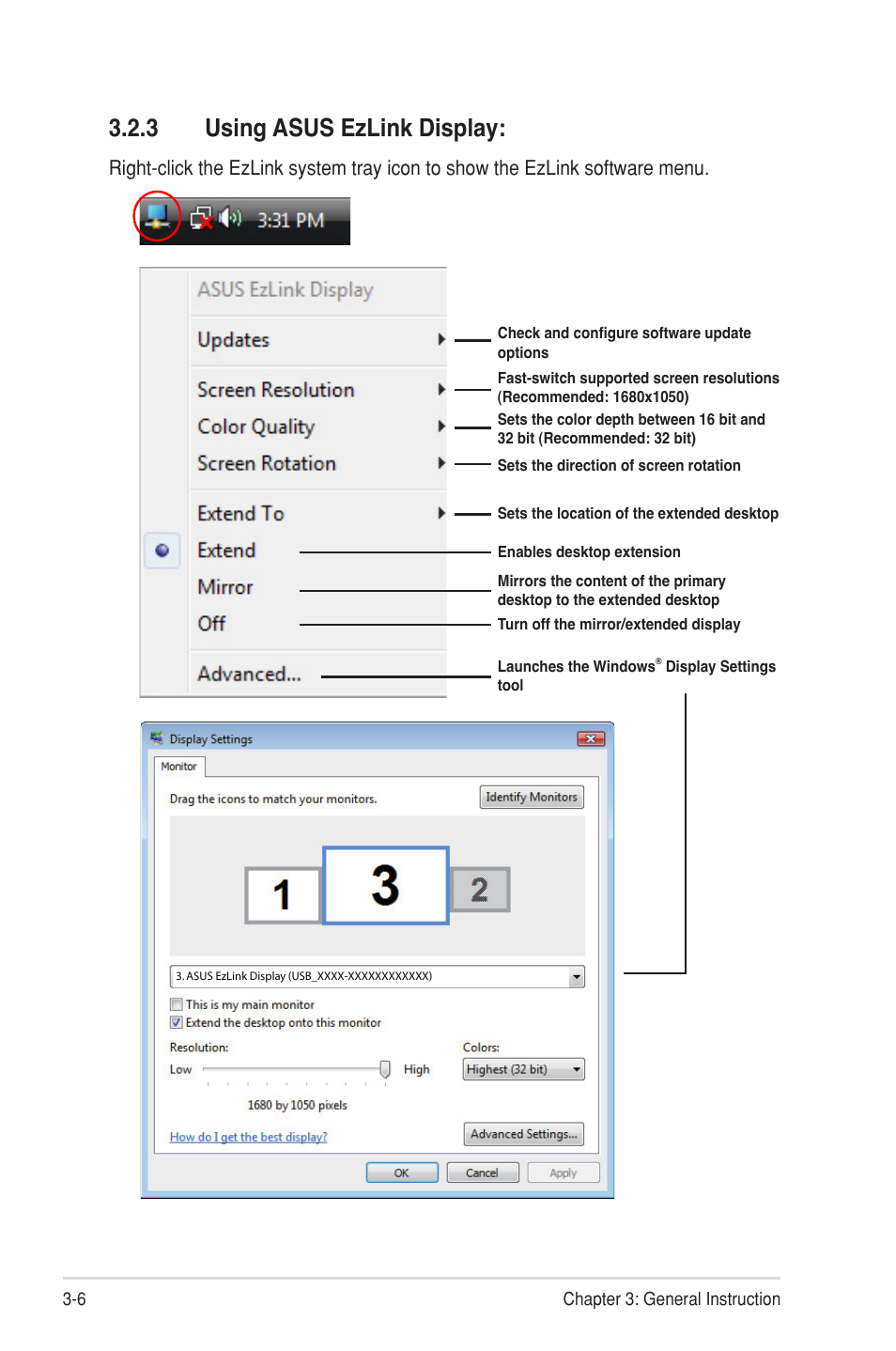 3 using asus ezlink display | Asus VW202TR User Manual | Page 22 / 28