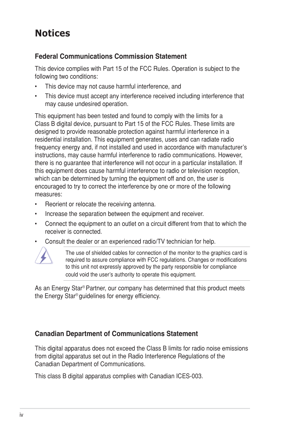 Notices | Asus VW202TR User Manual | Page 4 / 28