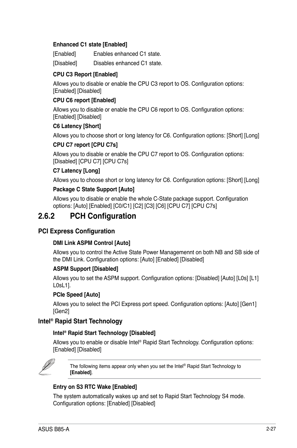 2 pch configuration | Asus B85-A User Manual | Page 55 / 75