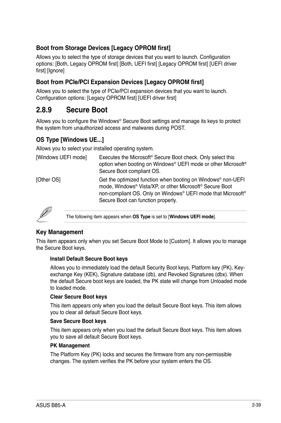 9 secure boot | Asus B85-A User Manual | Page 67 / 75