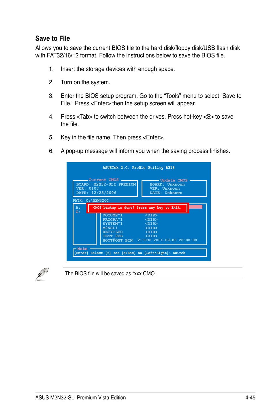 Save to file | Asus M2N32-SLI Premium VISTA Edition User Manual | Page 115 / 184
