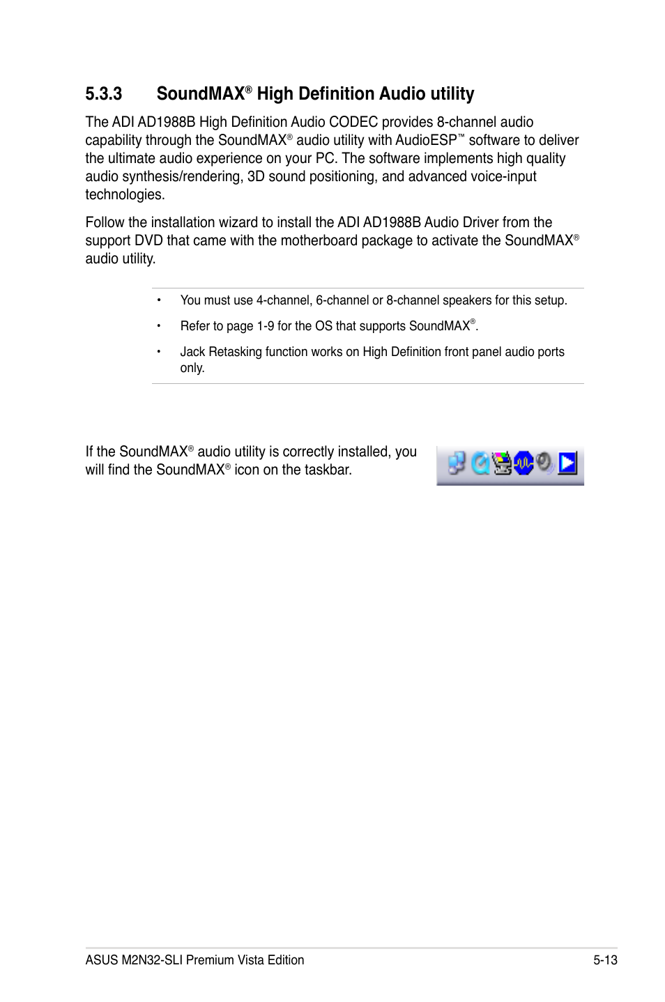 3 soundmax, High definition audio utility | Asus M2N32-SLI Premium VISTA Edition User Manual | Page 133 / 184