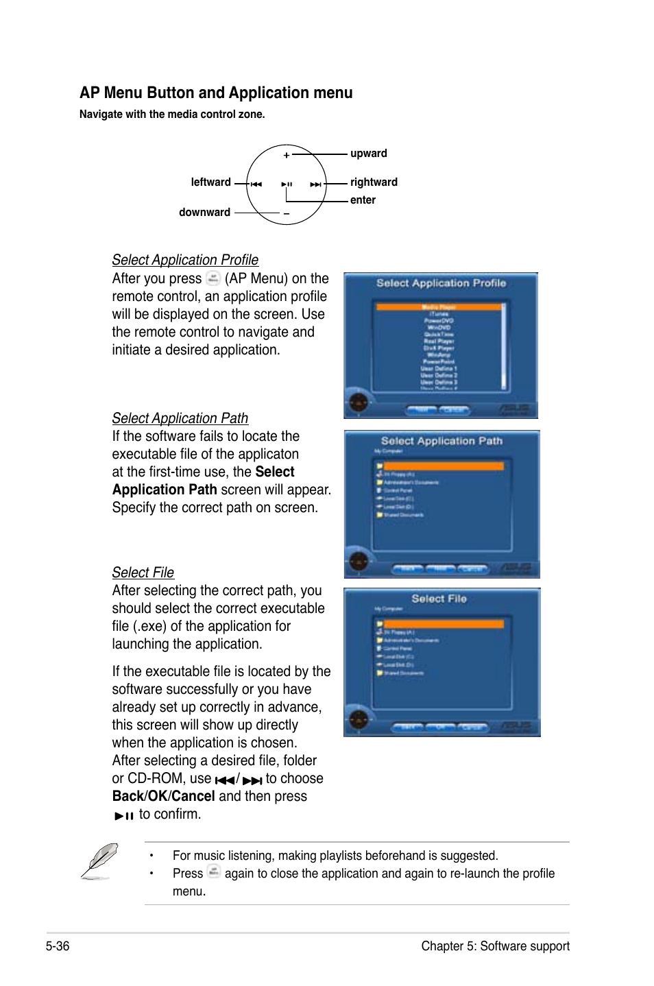 Ap menu button and application menu | Asus M2N32-SLI Premium VISTA Edition User Manual | Page 156 / 184