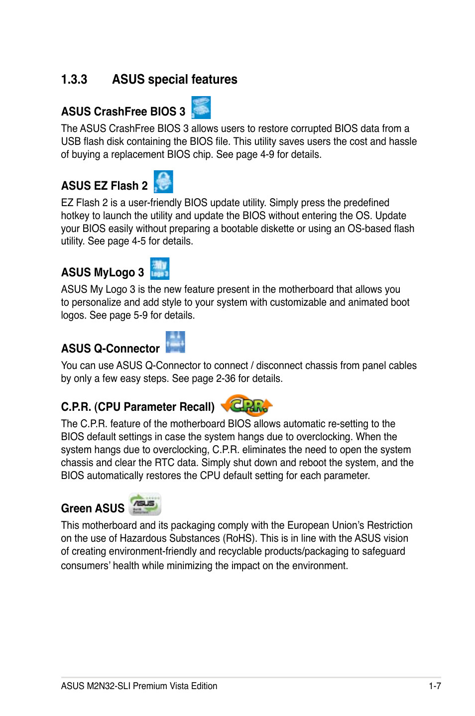 3 asus special features | Asus M2N32-SLI Premium VISTA Edition User Manual | Page 23 / 184