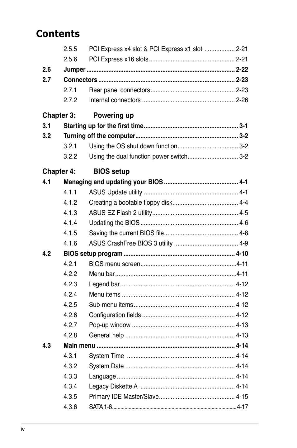 Asus M2N32-SLI Premium VISTA Edition User Manual | Page 4 / 184