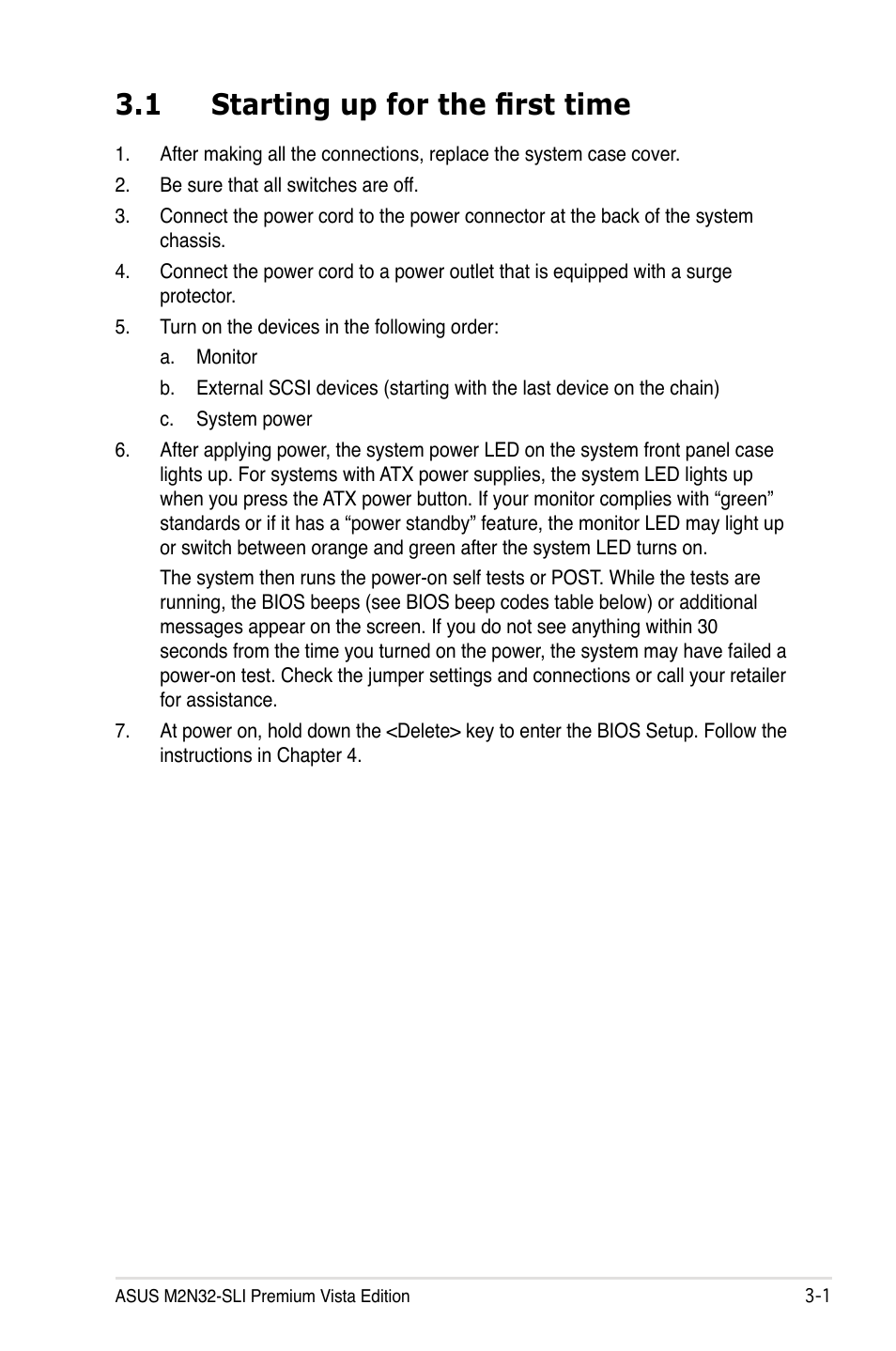 1 starting up for the first time | Asus M2N32-SLI Premium VISTA Edition User Manual | Page 67 / 184