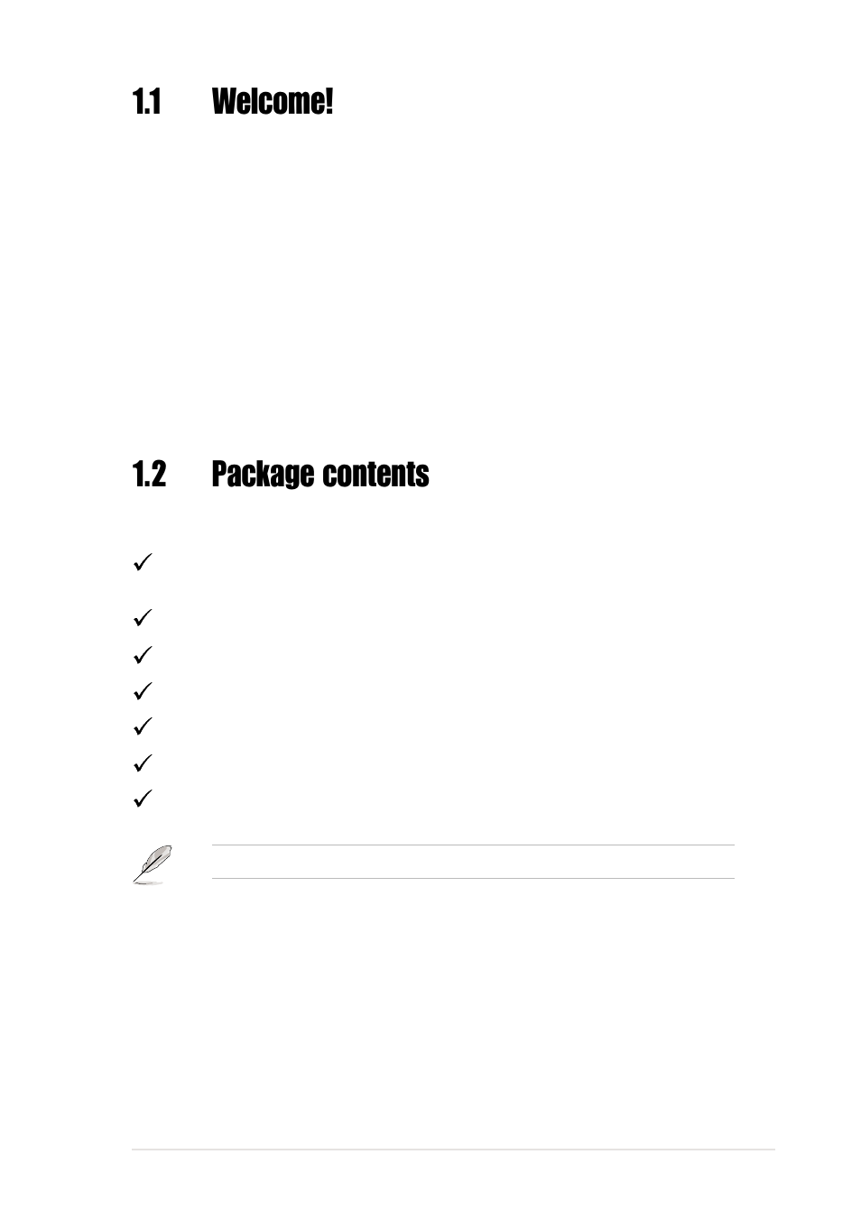 1 welcome, 2 package contents | Asus PU-DLS User Manual | Page 15 / 134