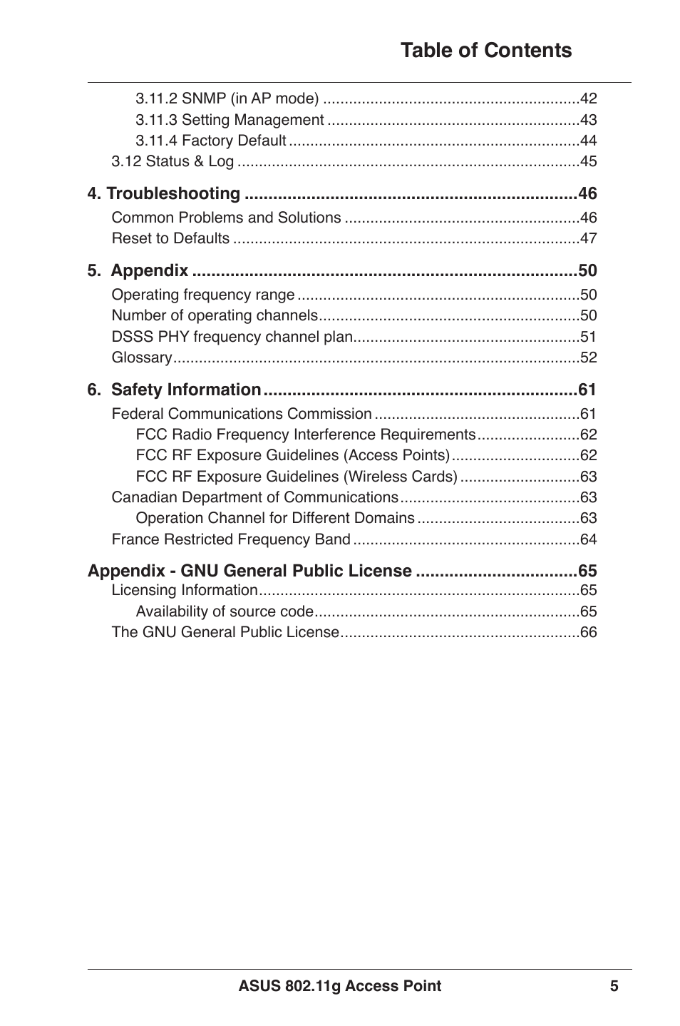 Asus WL-320gP User Manual | Page 5 / 74
