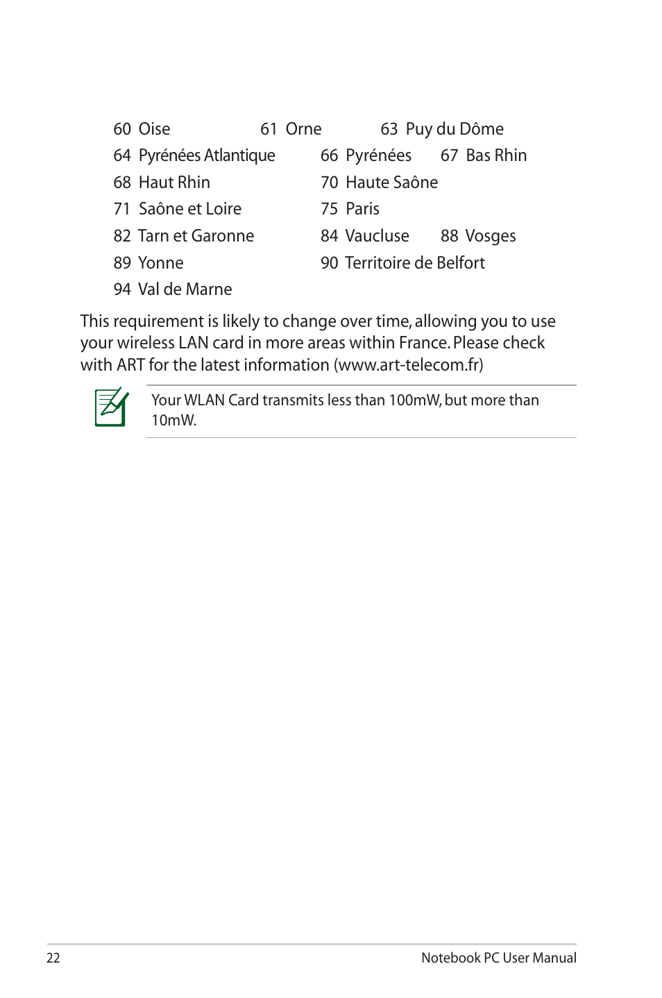 Asus N90SV User Manual | Page 22 / 26