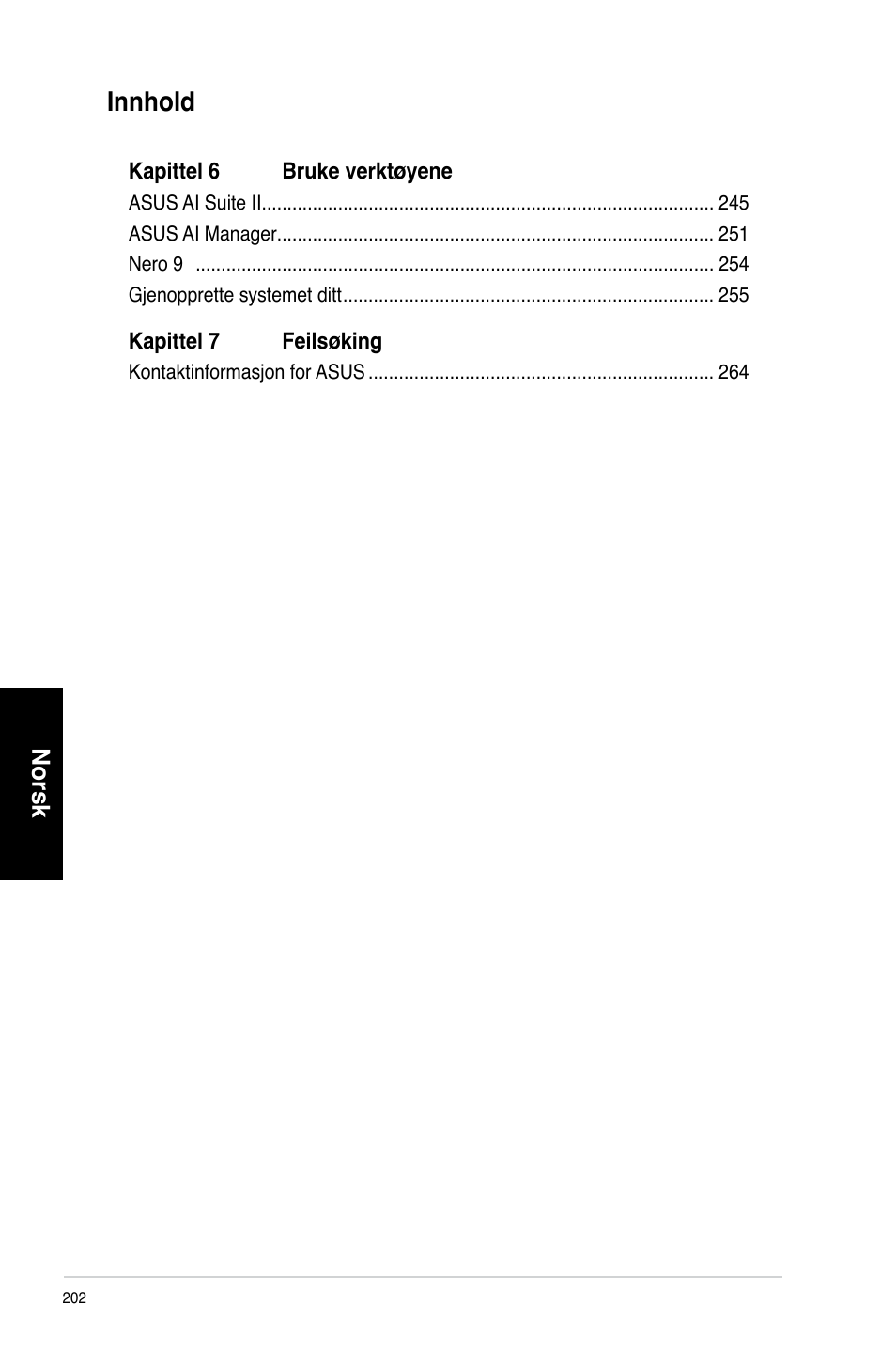 Innhold | Asus CM6730 User Manual | Page 202 / 330