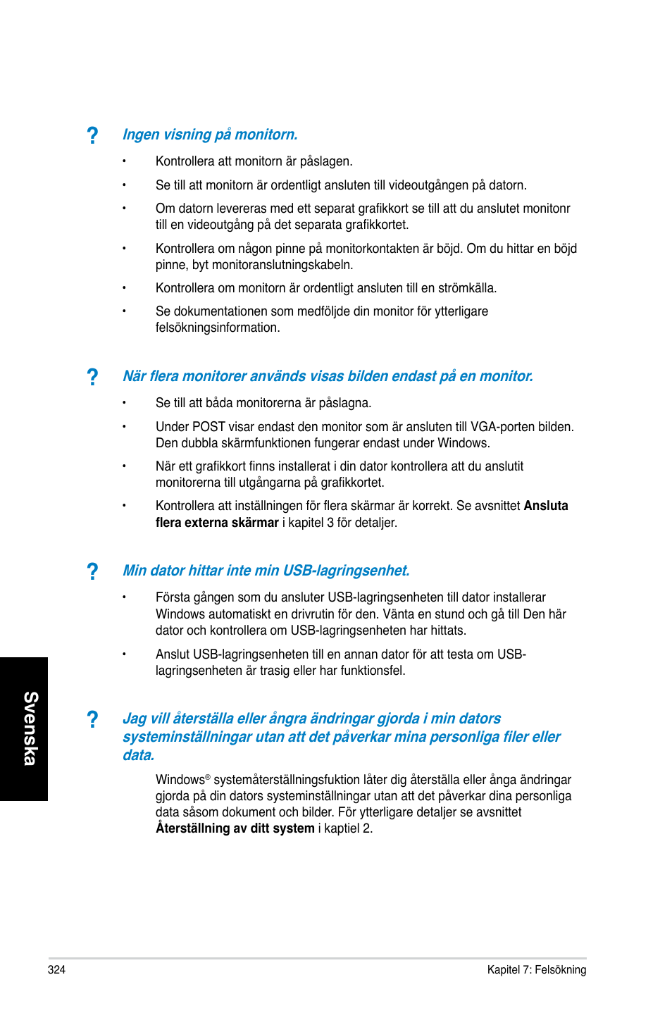 Svenska | Asus CM6730 User Manual | Page 324 / 330