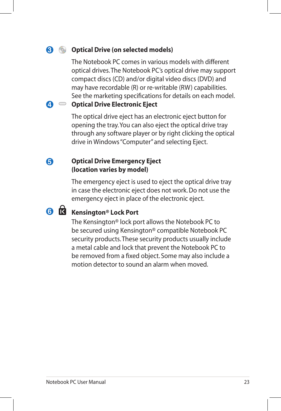 Asus U58CM User Manual | Page 23 / 119