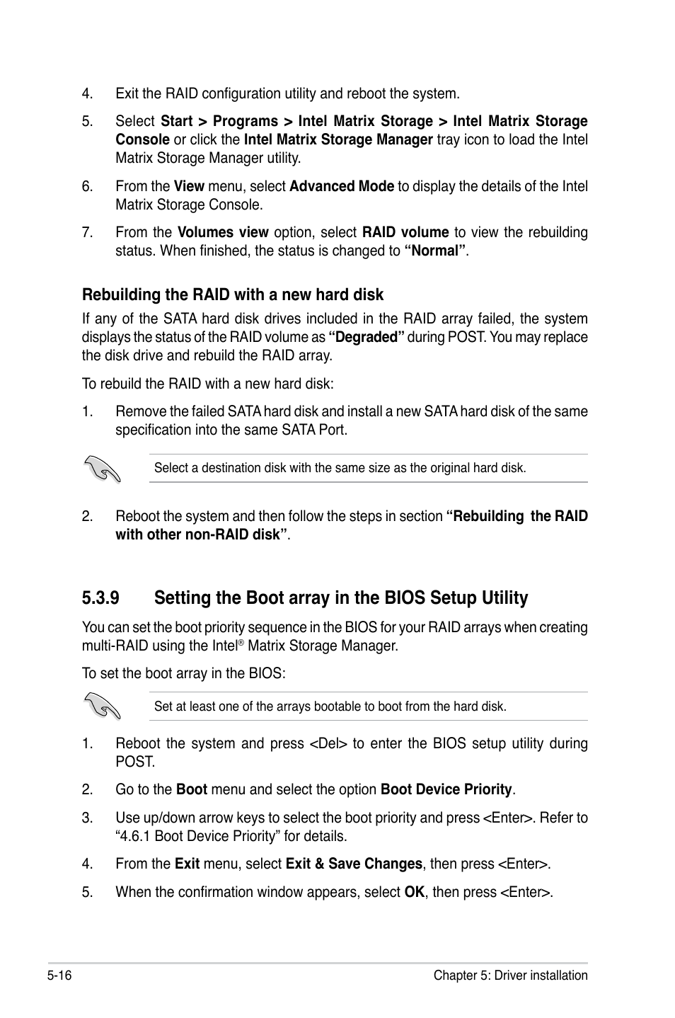 9 setting the boot array in the bios setup utility | Asus P5BV-C User Manual | Page 112 / 161