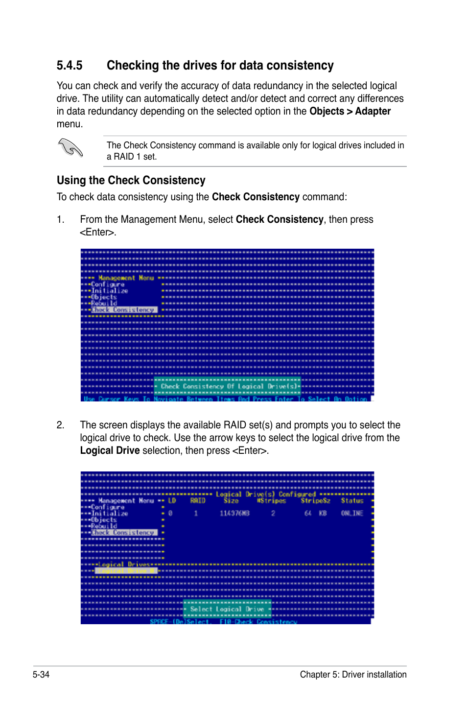 5 checking the drives for data consistency | Asus P5BV-C User Manual | Page 130 / 161