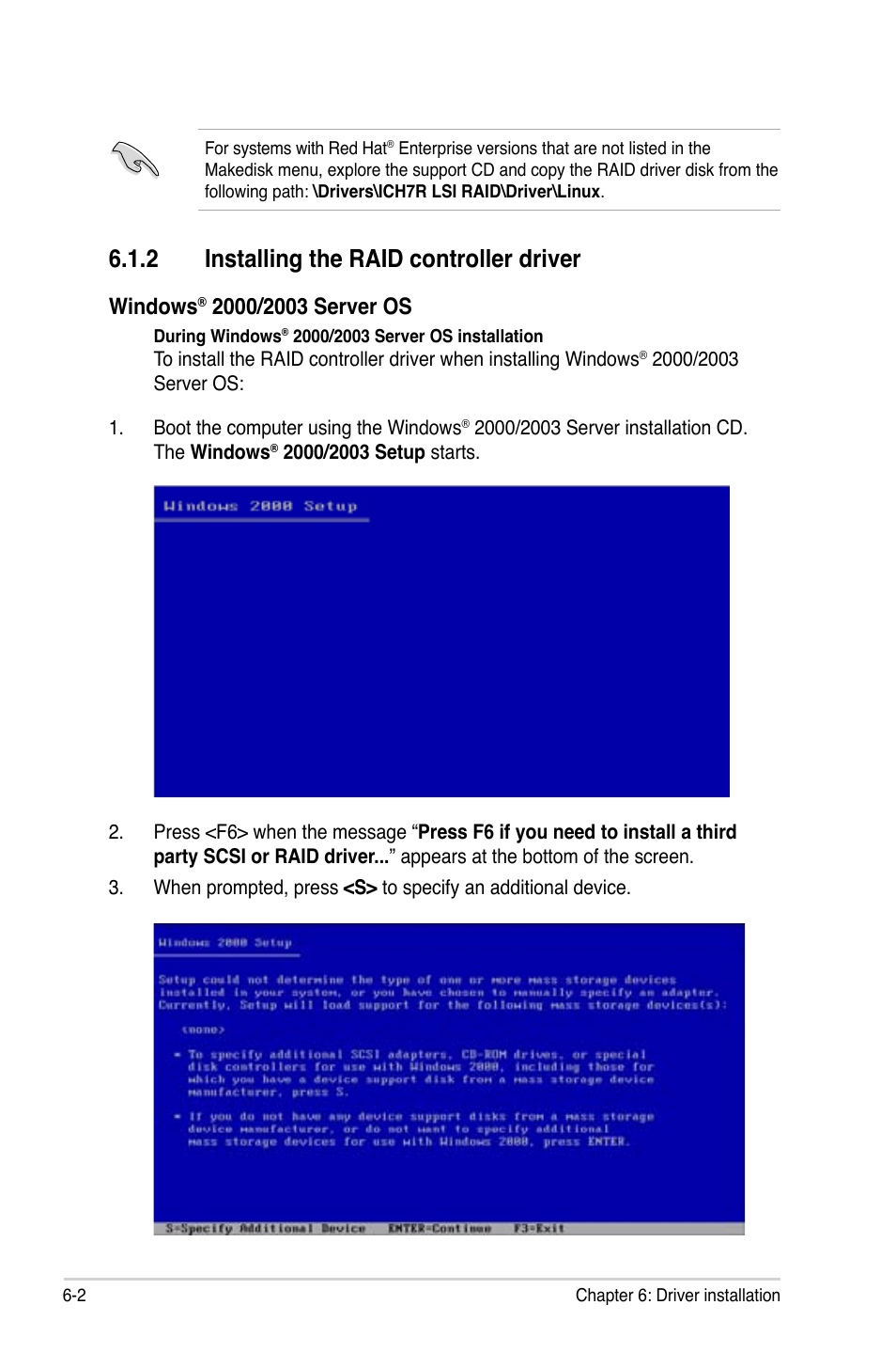 2 installing the raid controller driver, Windows | Asus P5BV-C User Manual | Page 140 / 161