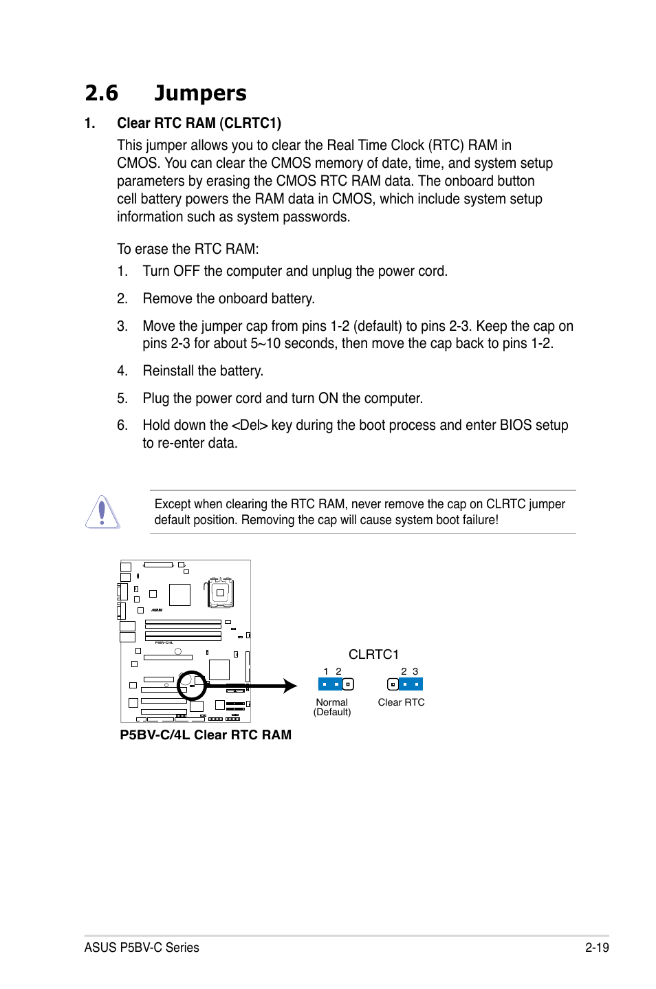 6 jumpers | Asus P5BV-C User Manual | Page 39 / 161