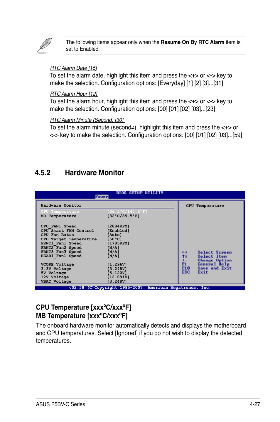 2 hardware monitor | Asus P5BV-C User Manual | Page 85 / 161