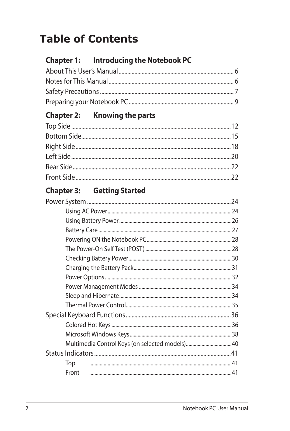 Asus UL20FT User Manual | Page 2 / 104