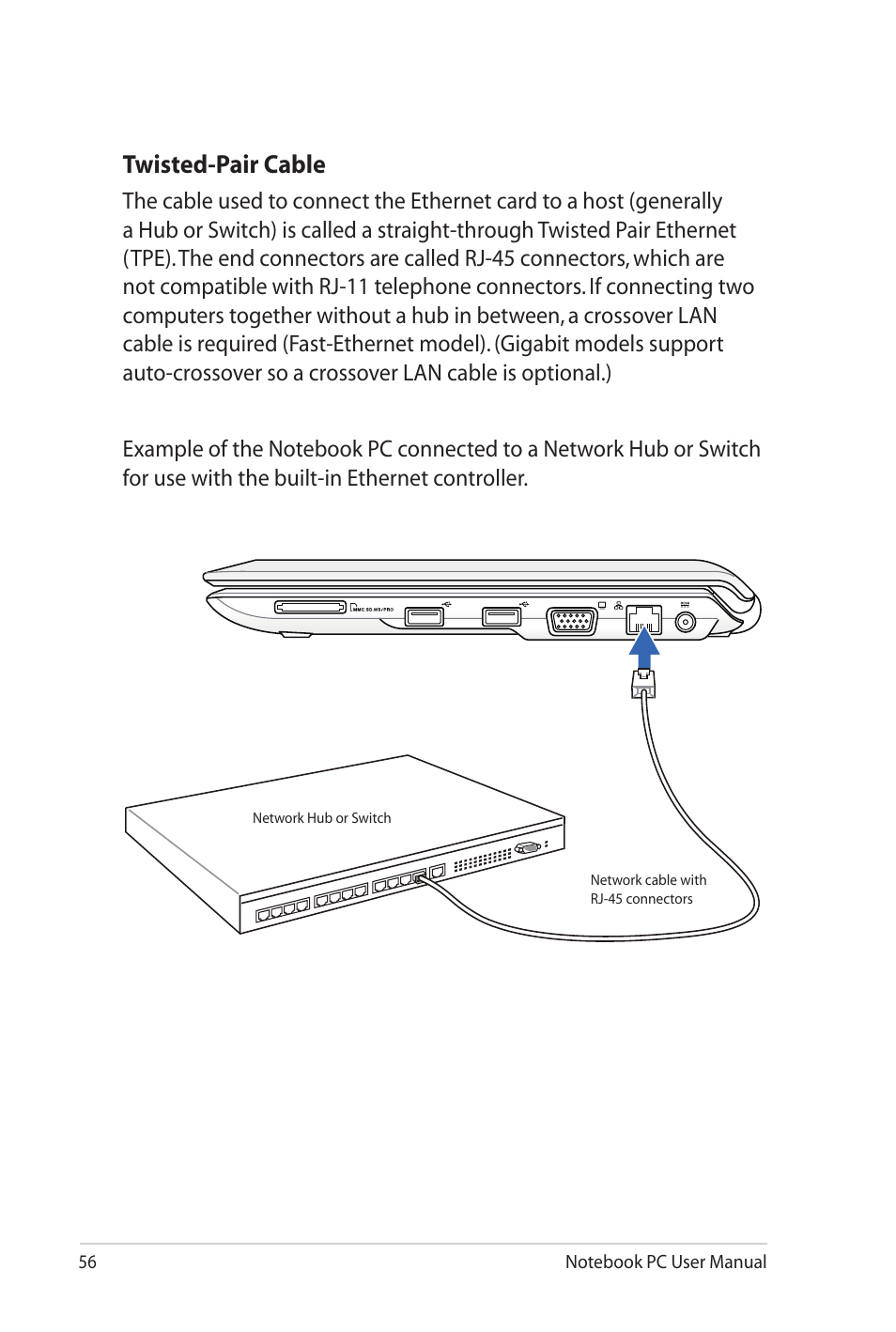 Twisted-pair cable | Asus UL20FT User Manual | Page 56 / 104