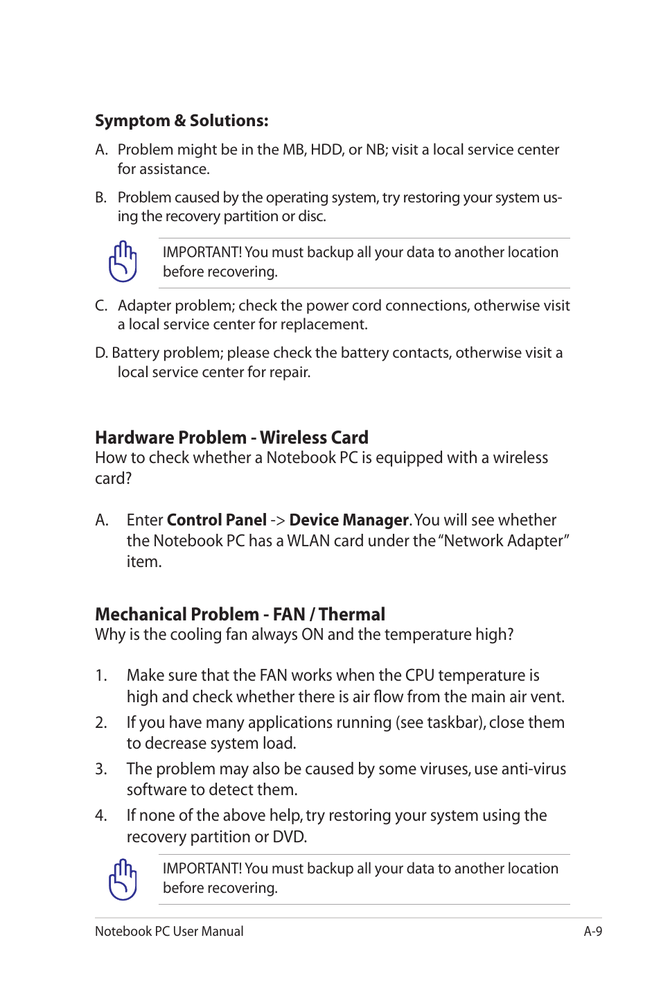 Asus UL20FT User Manual | Page 73 / 104
