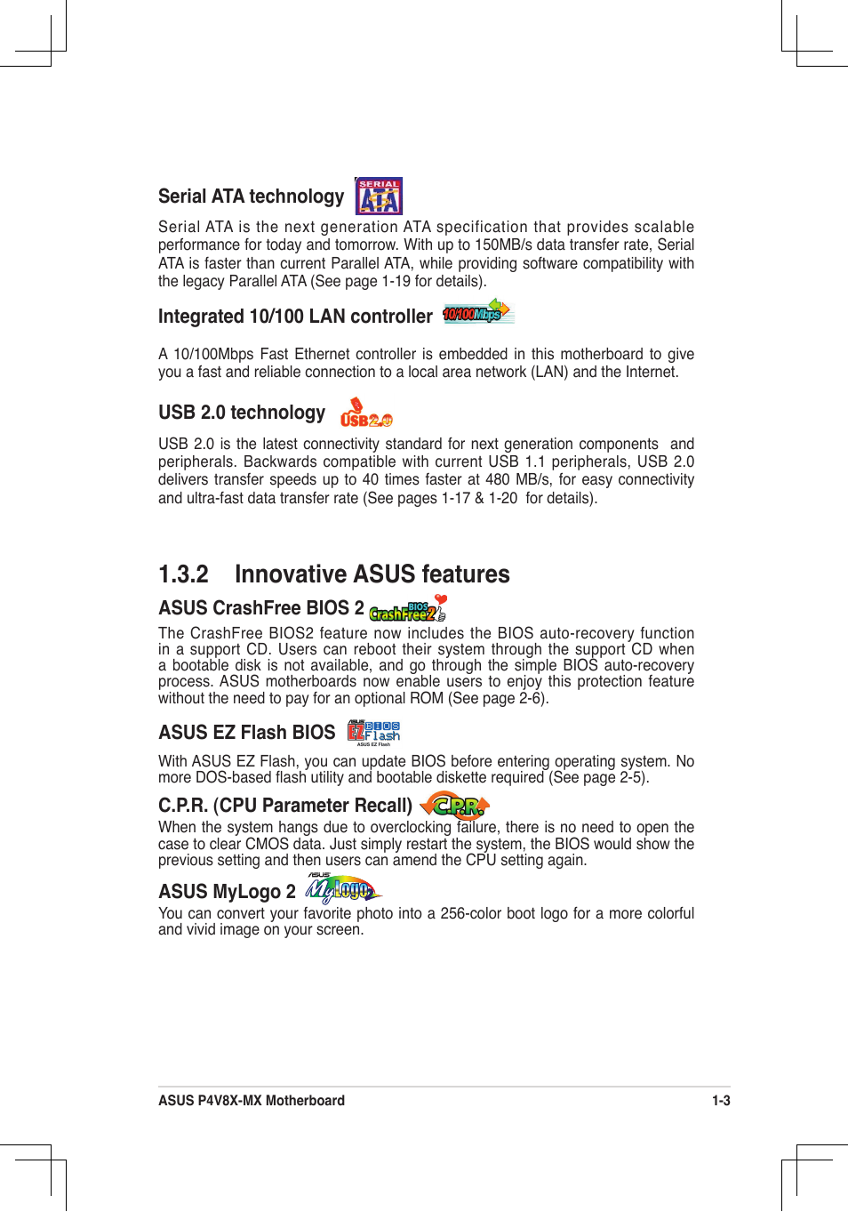 2 innovative asus features | Asus P4V8X-MX User Manual | Page 12 / 71