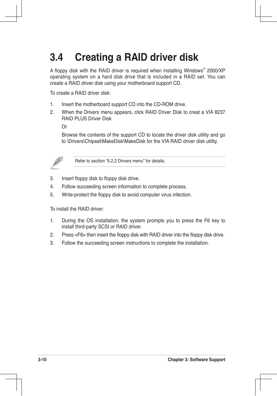 4 creating a raid driver disk | Asus P4V8X-MX User Manual | Page 71 / 71