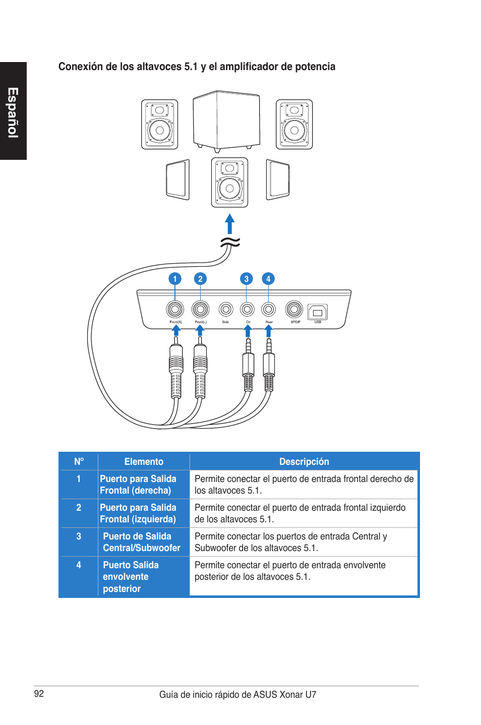 Español | Asus Xonar U7 User Manual | Page 92 / 119