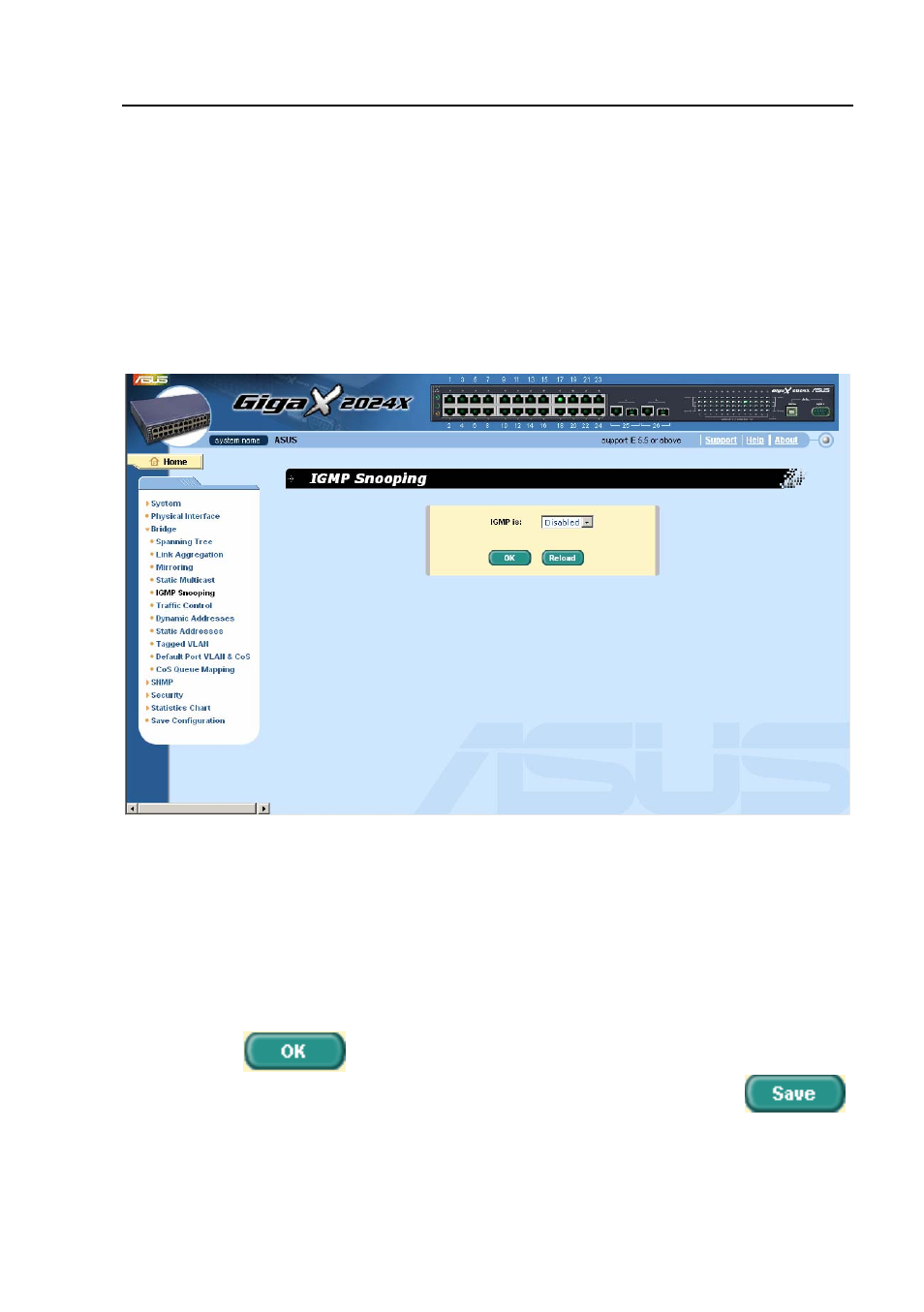 4 igmp snooping, 5 traffic control, Igmp snooping | Traffic control, Figure 22 | Asus GigaX2024X User Manual | Page 45 / 119