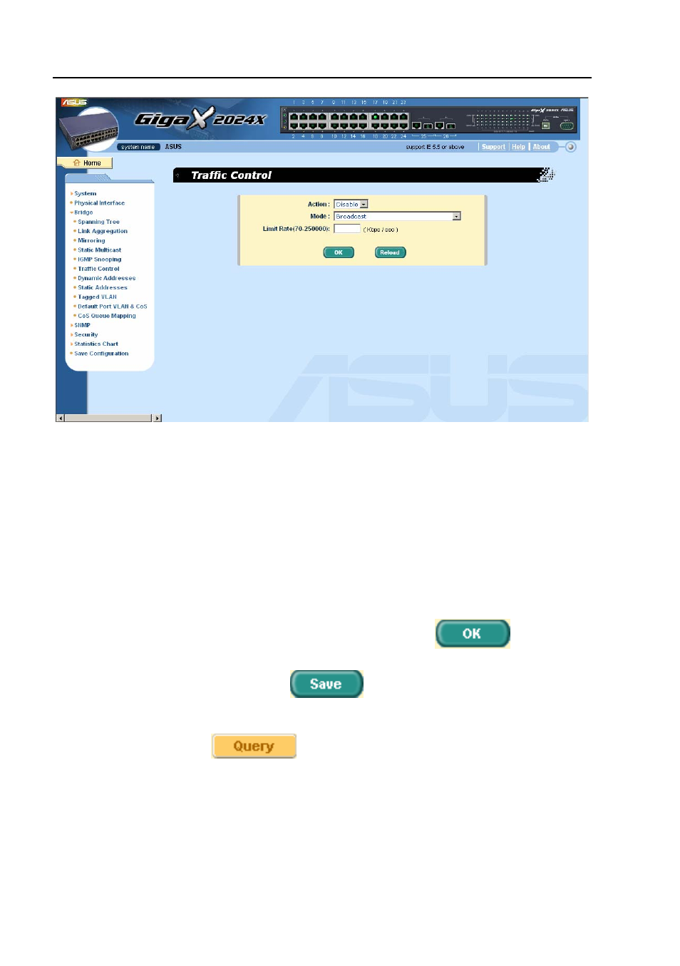 6 dynamic addresses, Dynamic addresses, Figure 23 | Traffic control | Asus GigaX2024X User Manual | Page 46 / 119