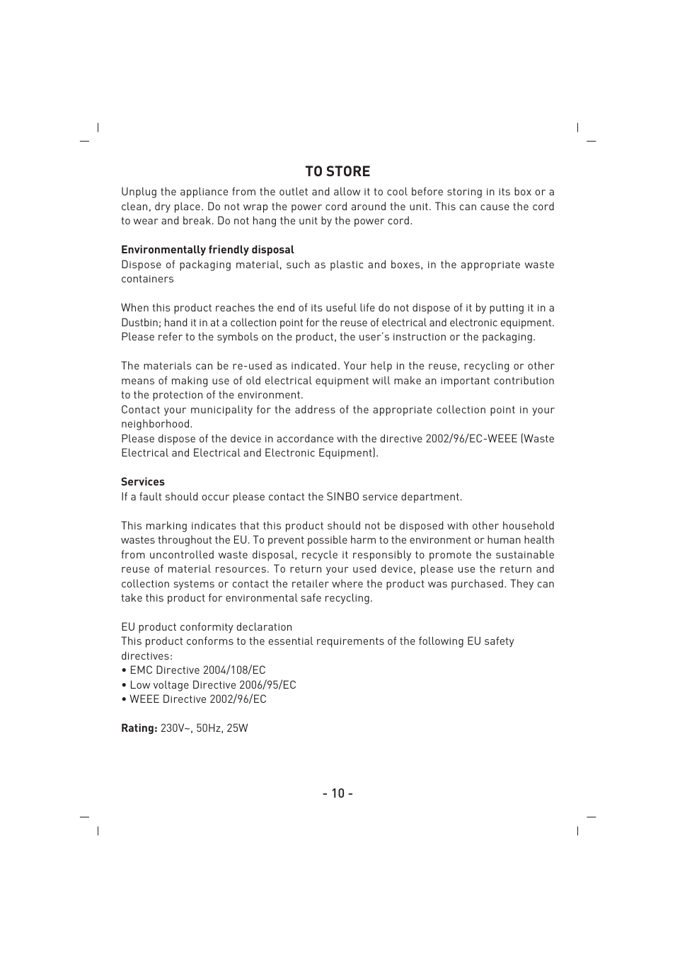 SINBO SMR 4219 User Manual | Page 11 / 48