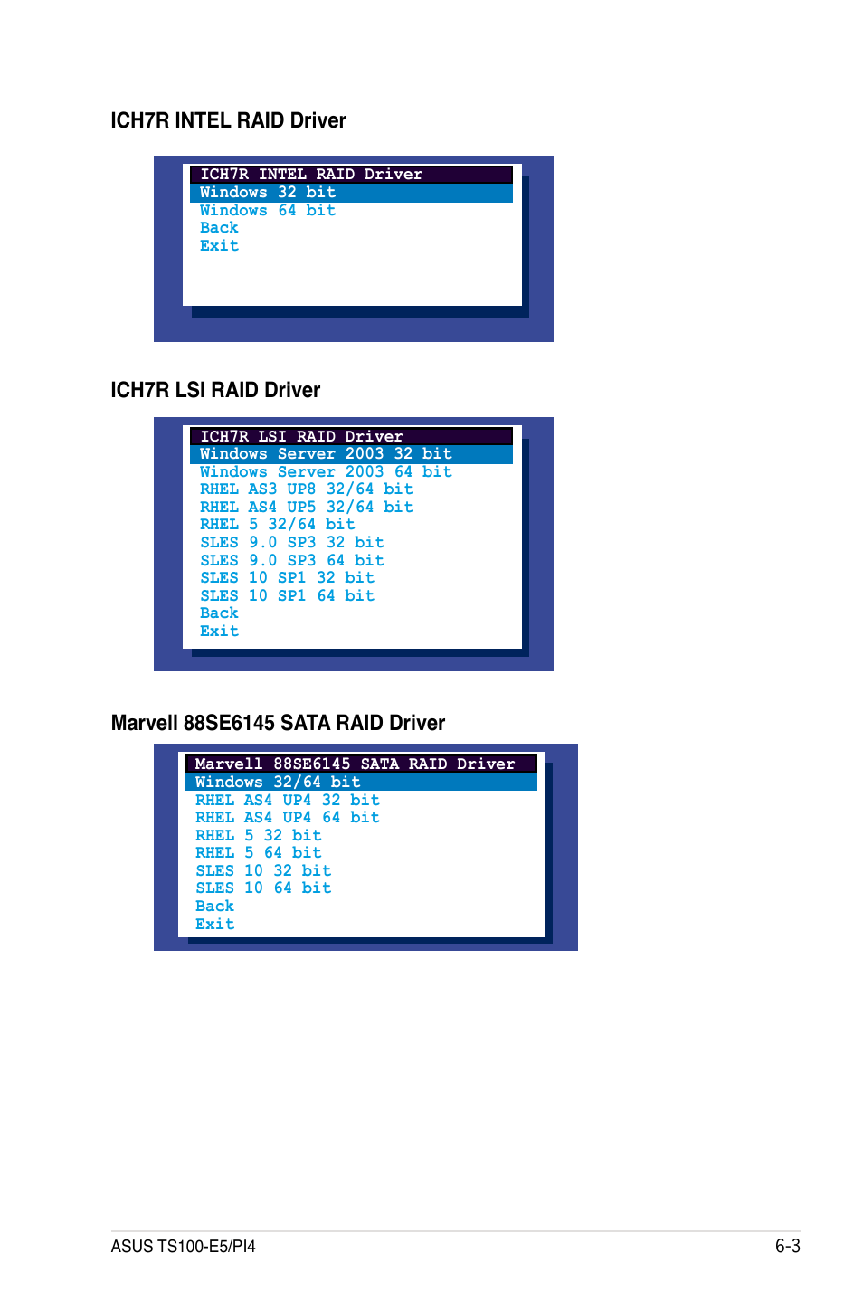 Ich7r intel raid driver ich7r lsi raid driver | Asus TS100-E5/PI4 User Manual | Page 141 / 166