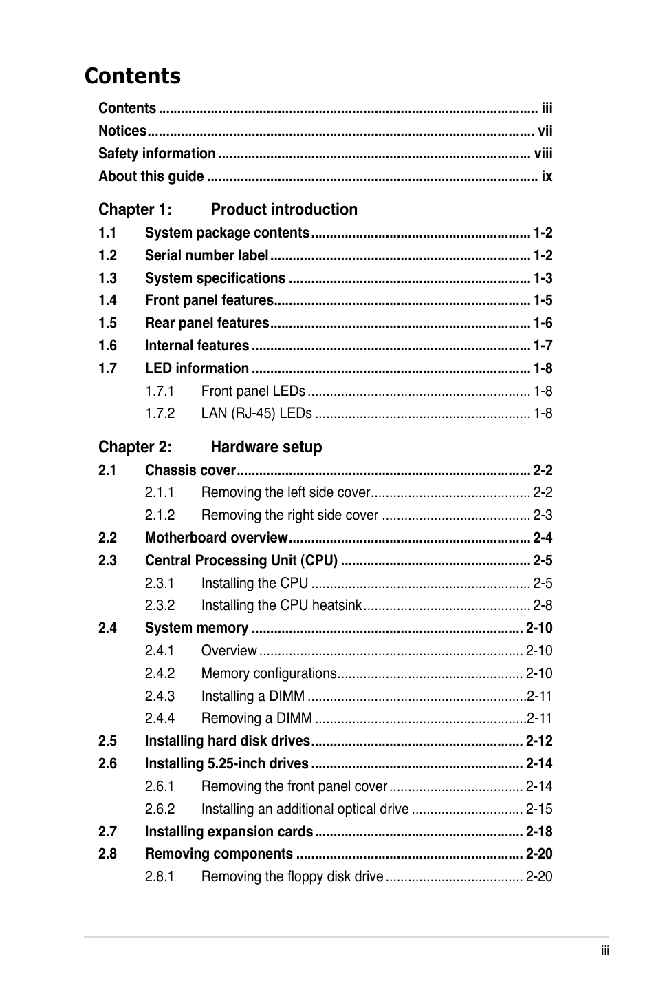 Asus TS100-E5/PI4 User Manual | Page 3 / 166