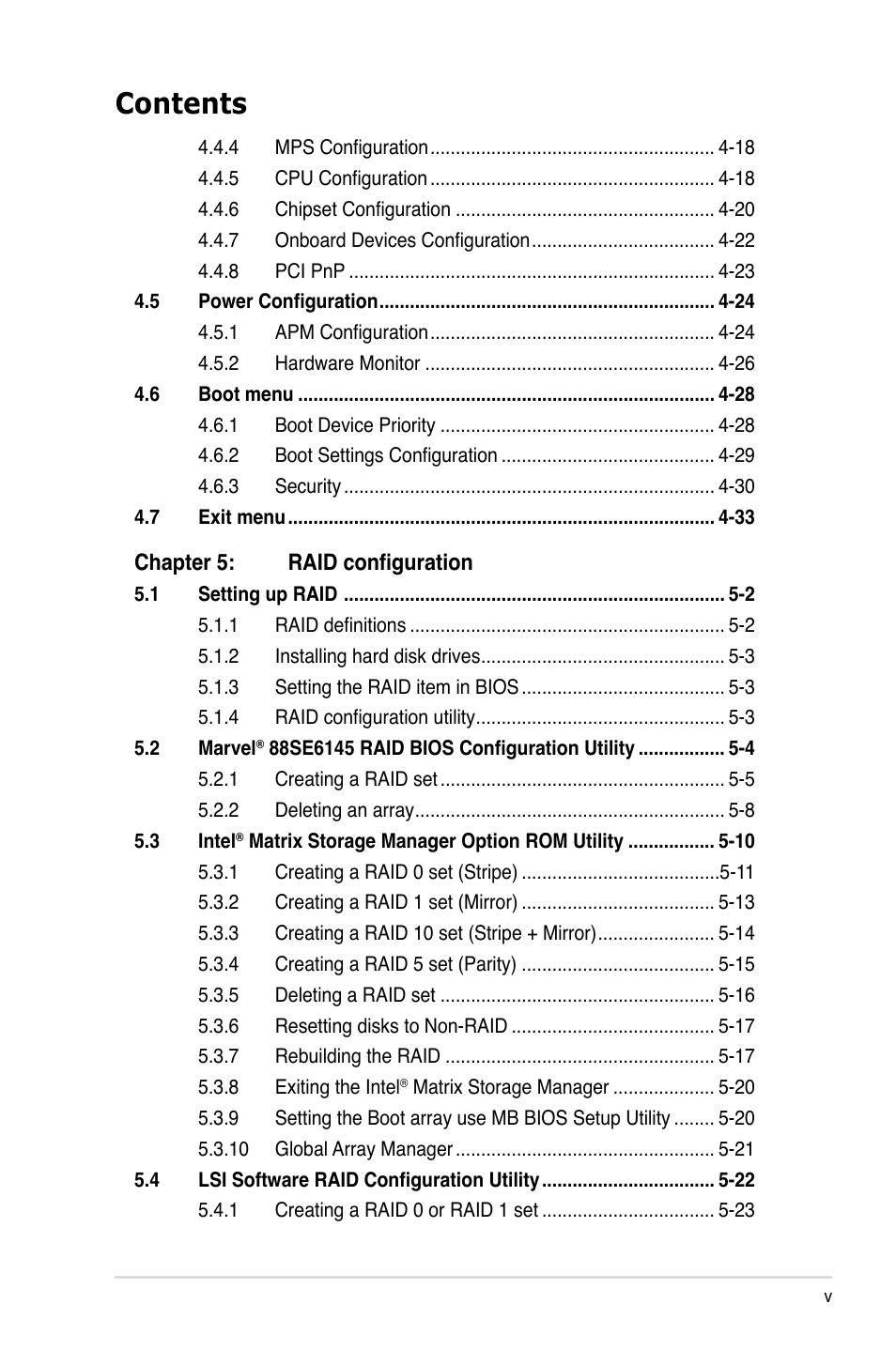 Asus TS100-E5/PI4 User Manual | Page 5 / 166