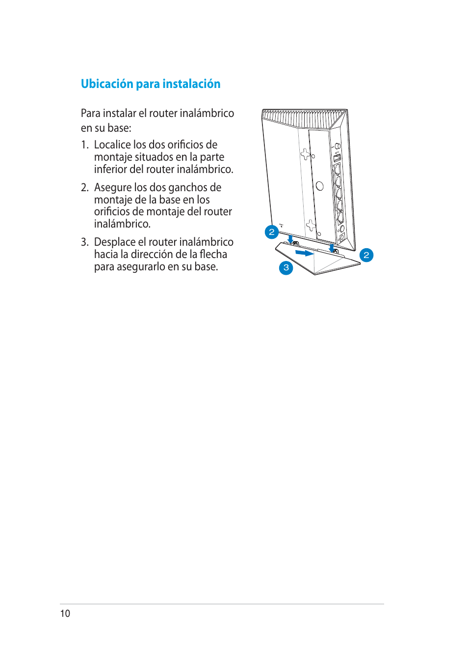 Ubicación para instalación | Asus RT-AC52U User Manual | Page 10 / 129