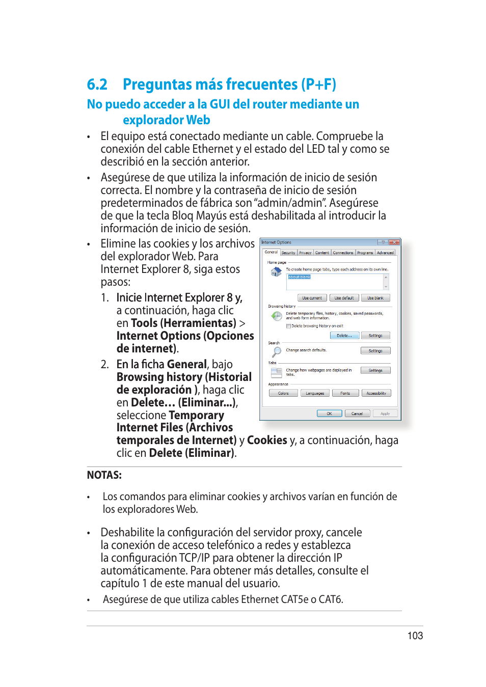 2 preguntas más frecuentes (p+f) | Asus RT-AC52U User Manual | Page 103 / 129