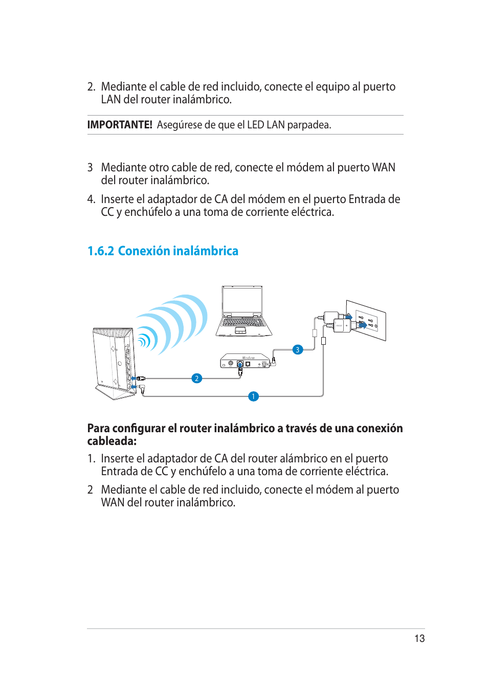 2 conexión inalámbrica | Asus RT-AC52U User Manual | Page 13 / 129