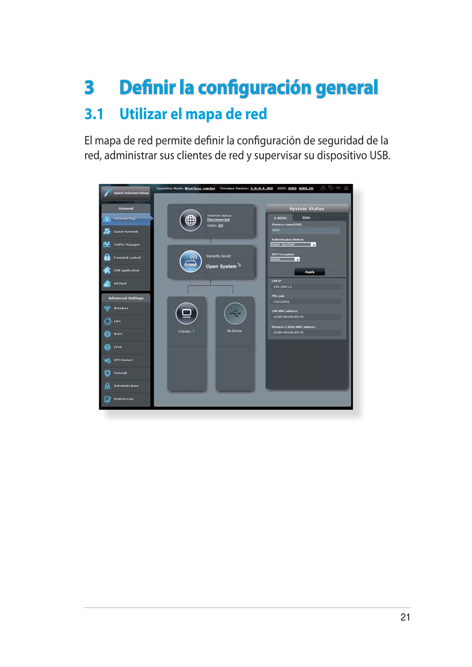 3definir la configuración general | Asus RT-AC52U User Manual | Page 21 / 129