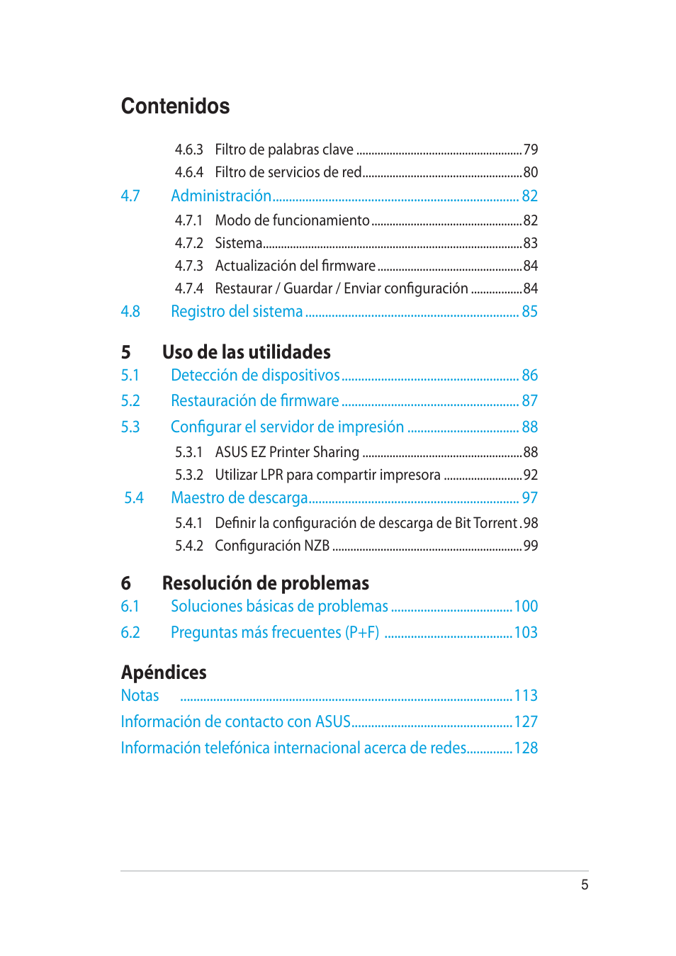 Asus RT-AC52U User Manual | Page 5 / 129