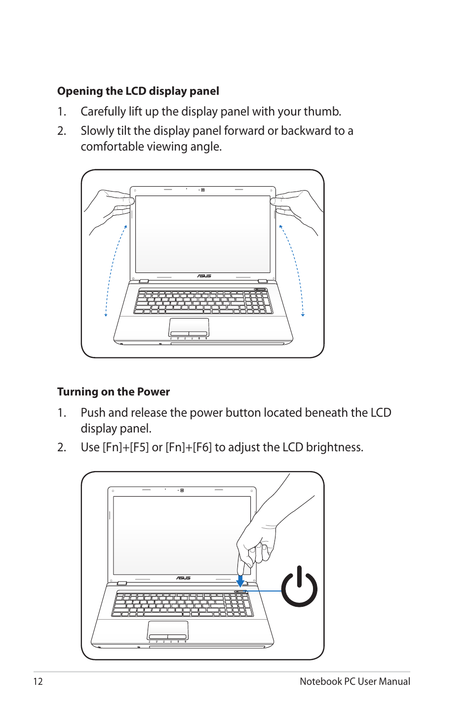Asus X73SD User Manual | Page 12 / 116