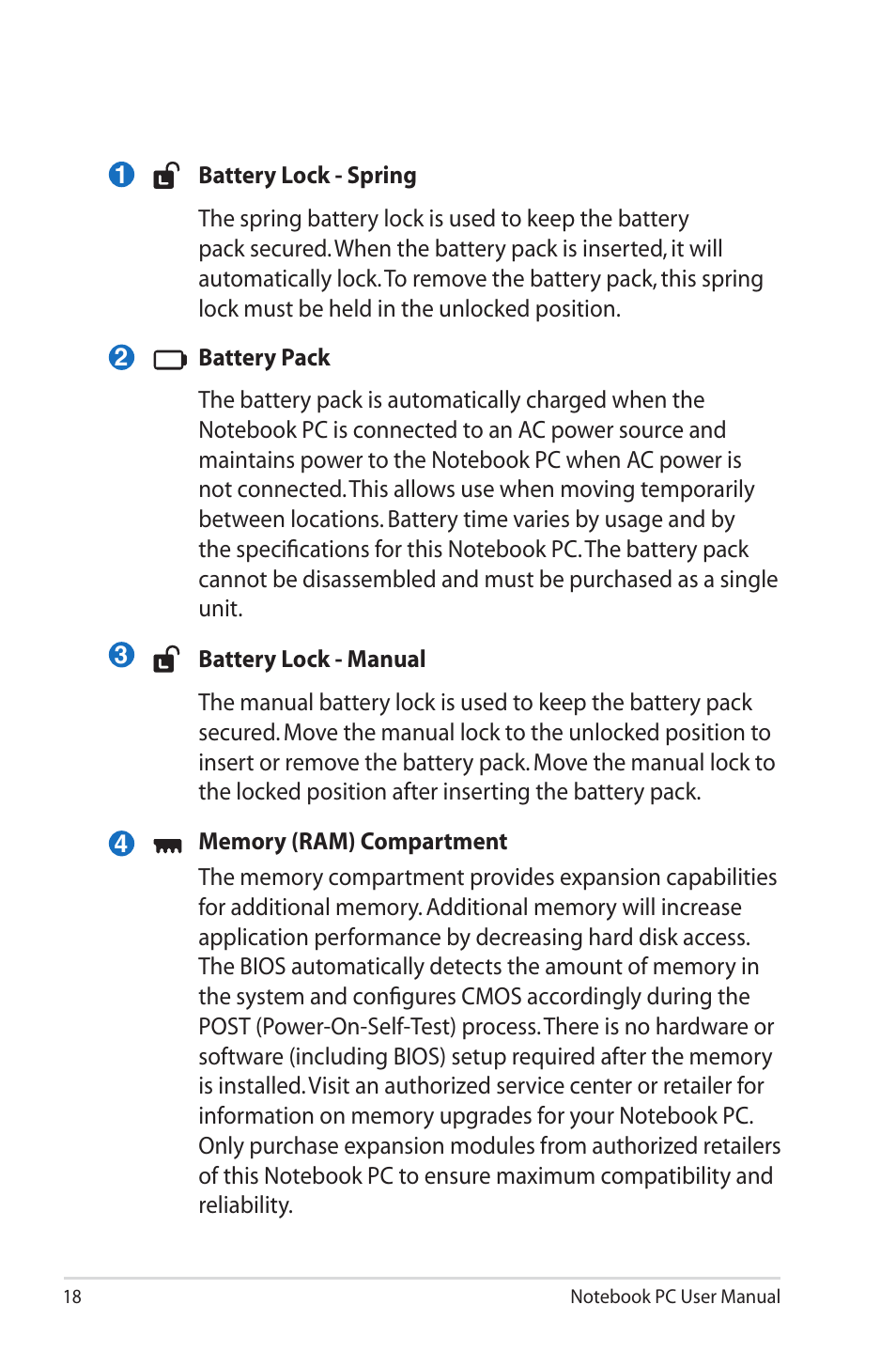 Asus X73SD User Manual | Page 18 / 116