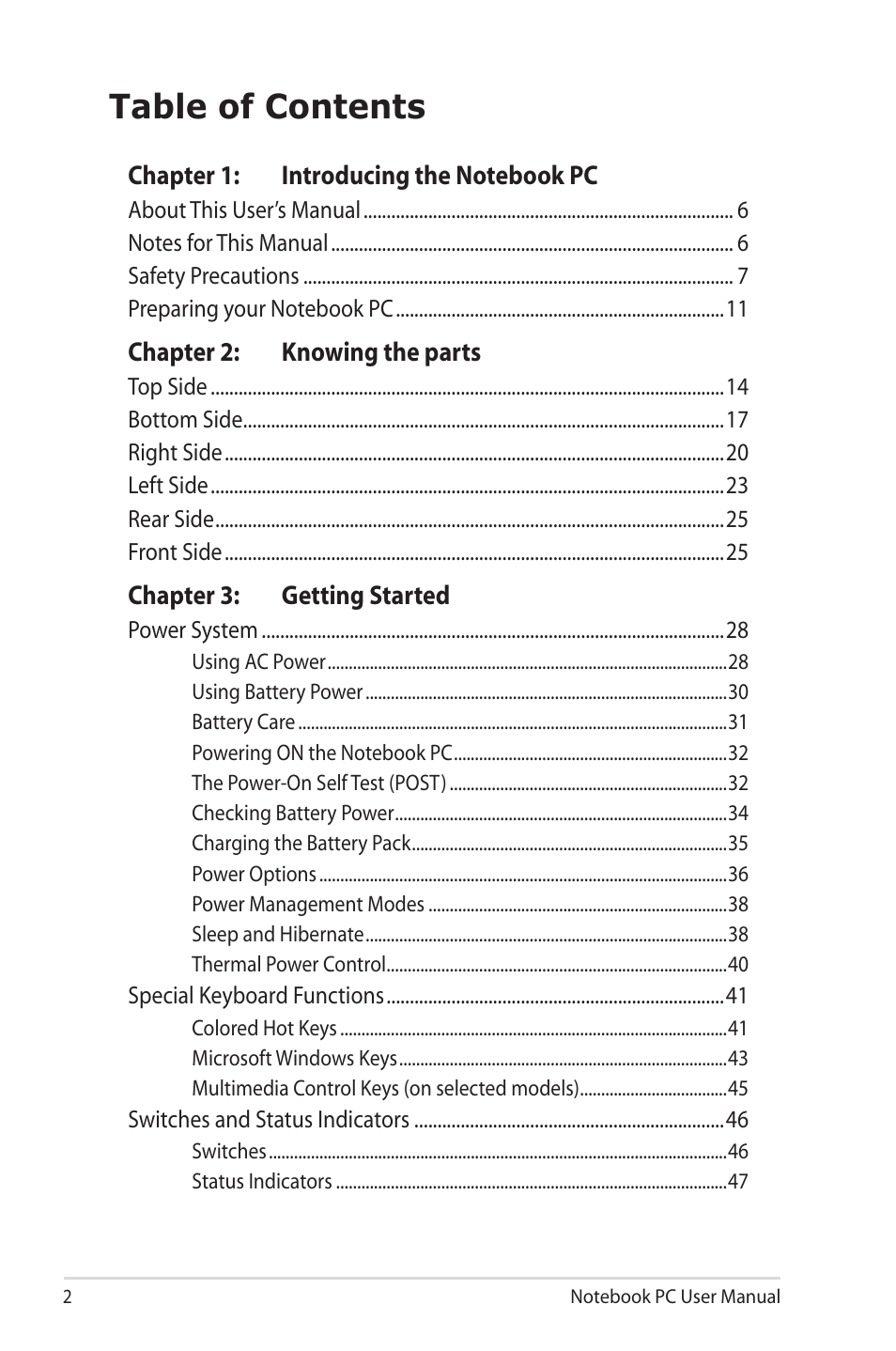 Asus X73SD User Manual | Page 2 / 116