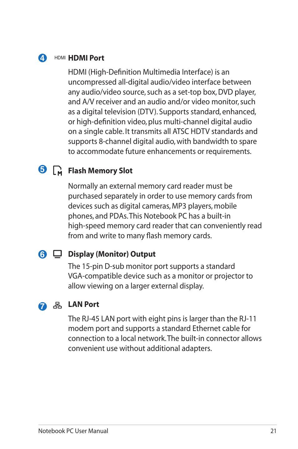 Asus X73SD User Manual | Page 21 / 116