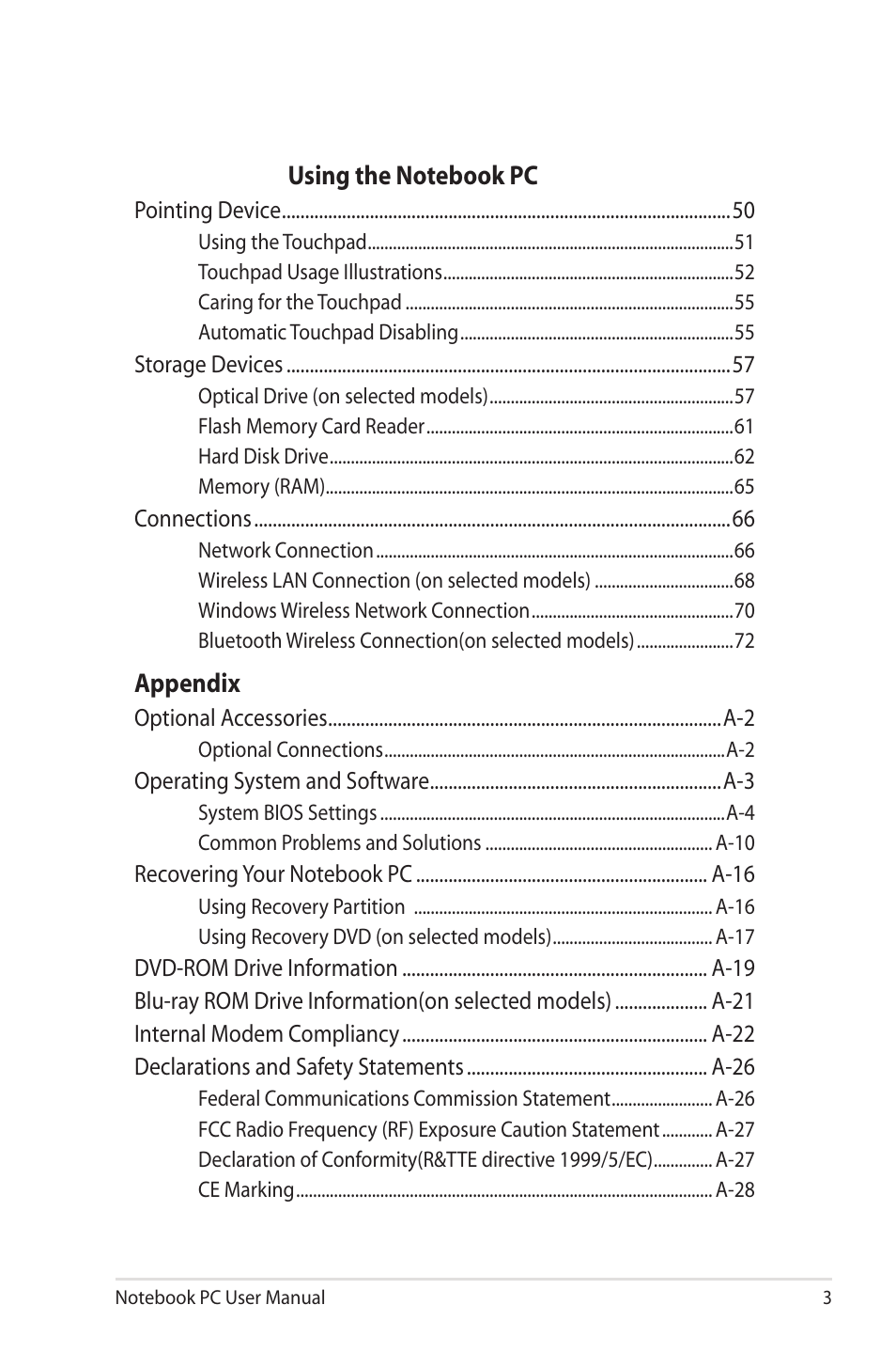 Asus X73SD User Manual | Page 3 / 116