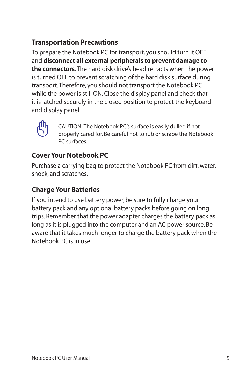 Asus X73SD User Manual | Page 9 / 116