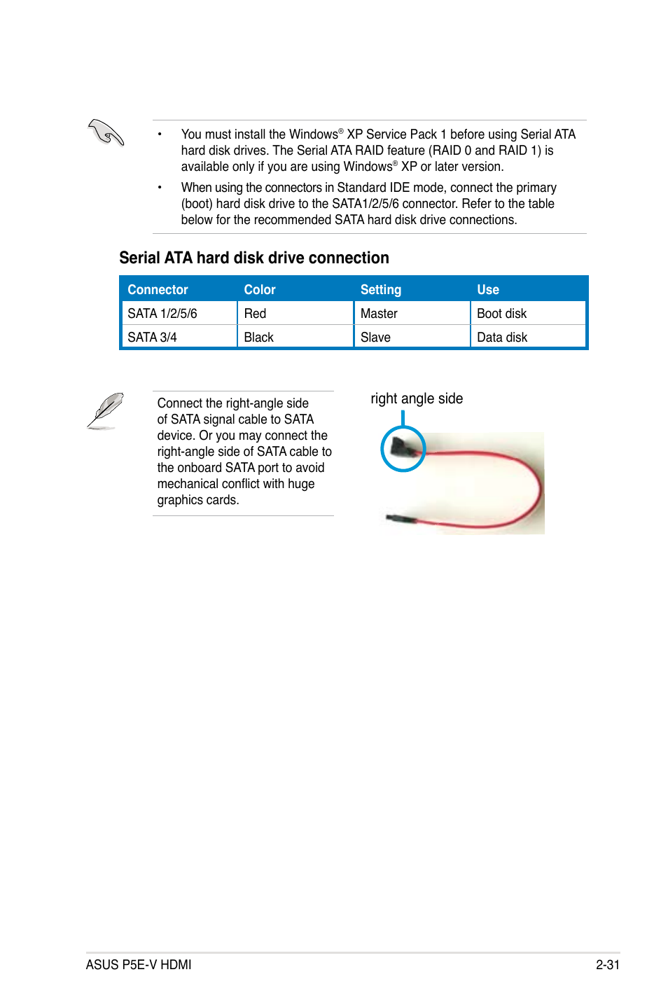 Serial ata hard disk drive connection | Asus P5E-V HDMI User Manual | Page 57 / 162