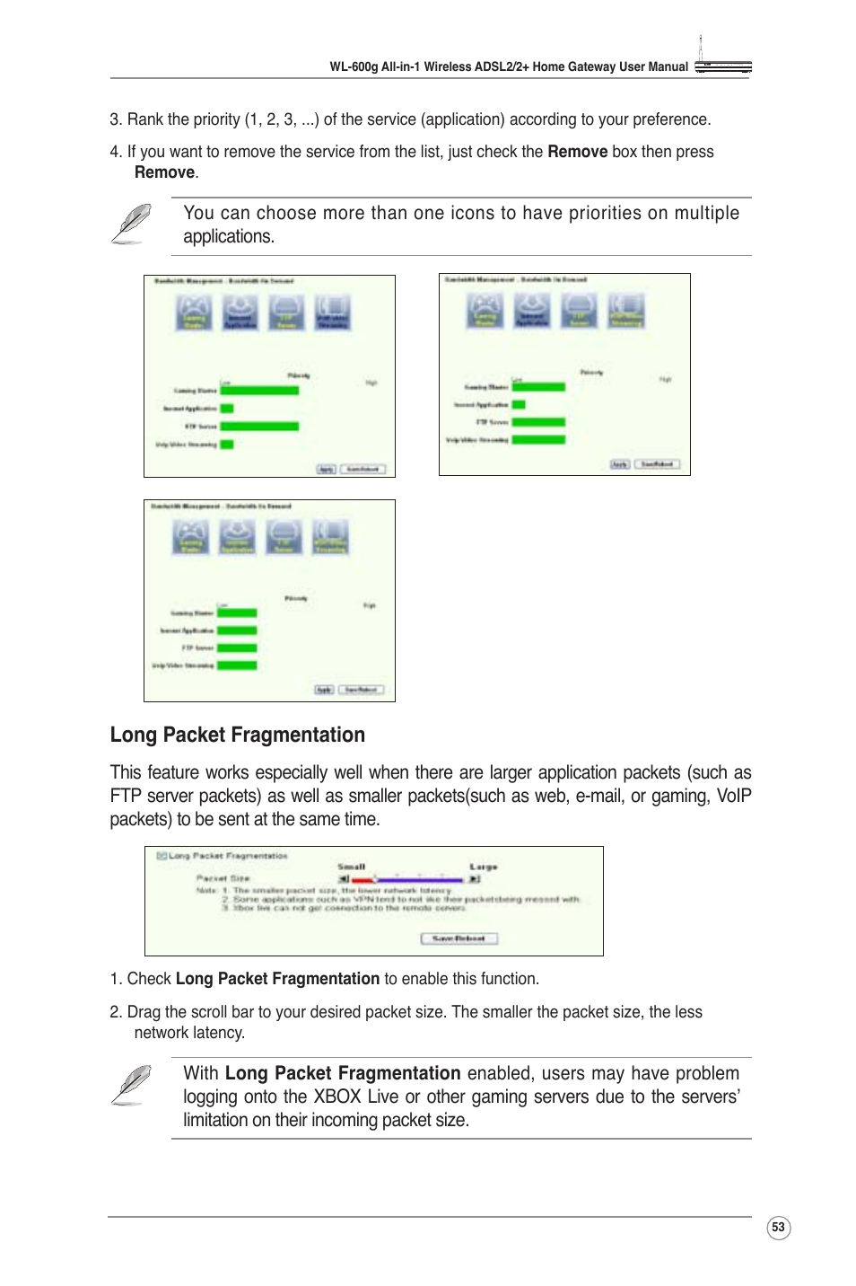 Long packet fragmentation | Asus WL-600g User Manual | Page 55 / 57