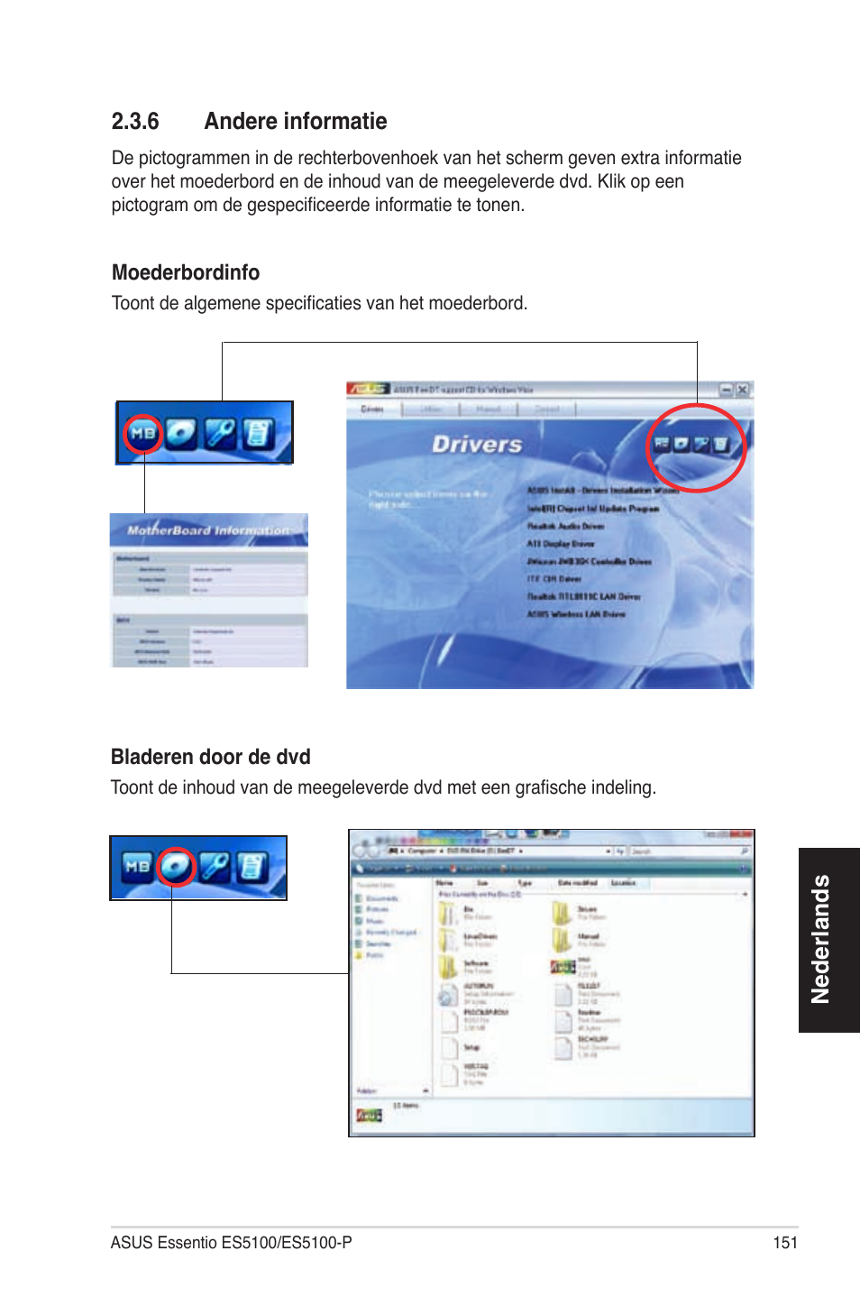 Nederlands 2�3�6 andereinformatie | Asus ES5100 User Manual | Page 151 / 161