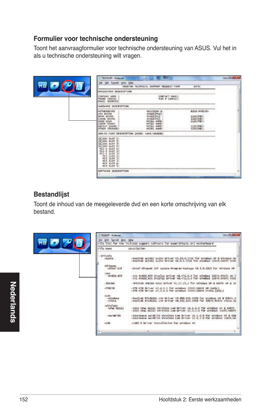 Nederlands | Asus ES5100 User Manual | Page 152 / 161