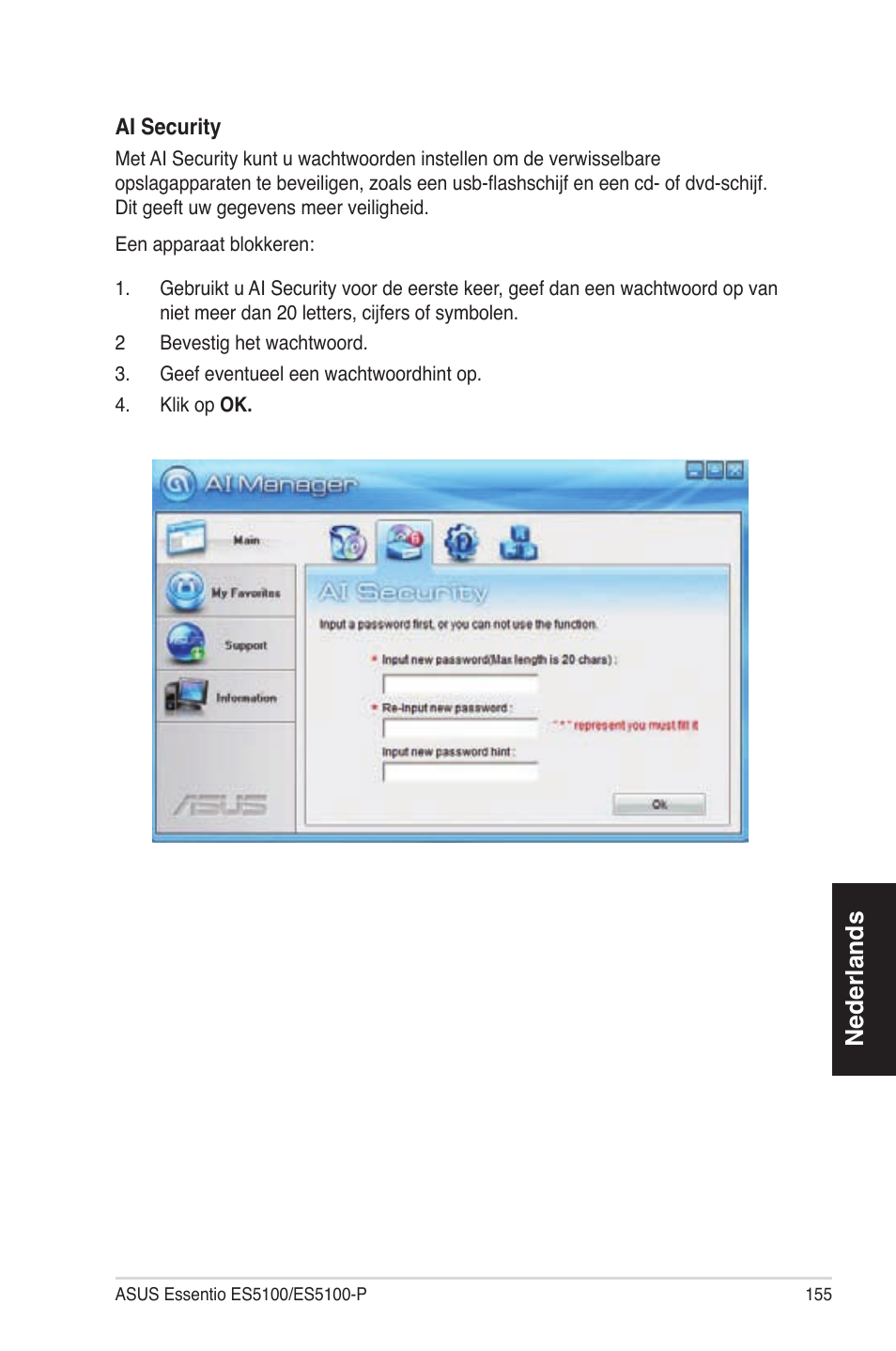 Nederlands | Asus ES5100 User Manual | Page 155 / 161