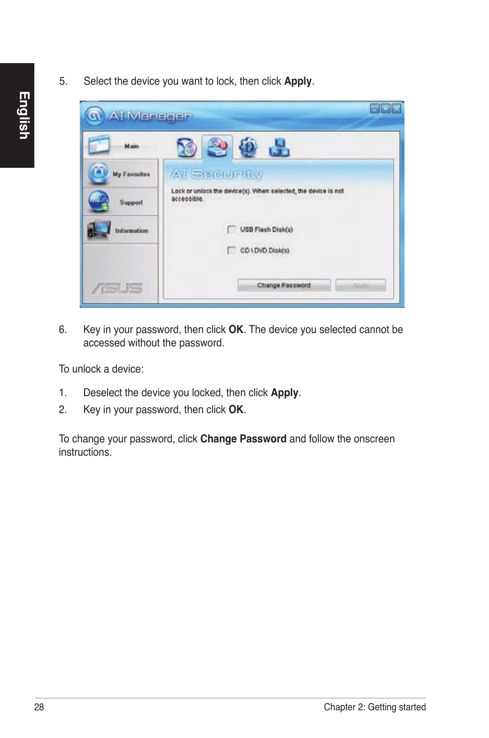 English | Asus ES5100 User Manual | Page 28 / 161